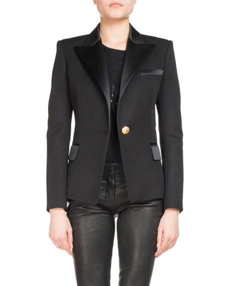 balmain single button blazer