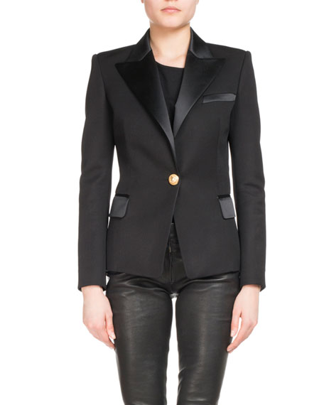 balmain single button blazer