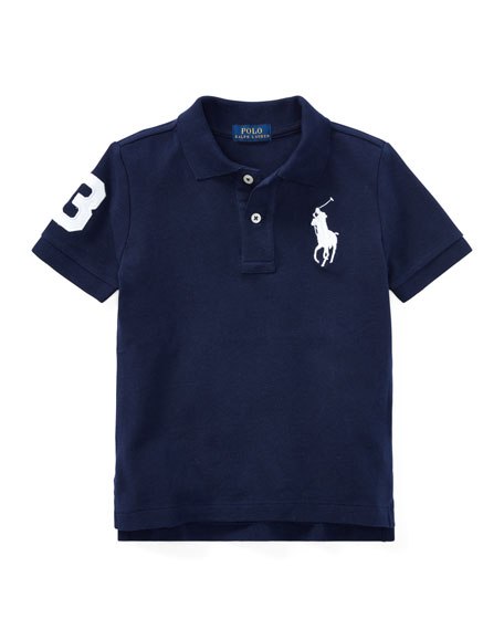 Polo Ralph Lauren Boy's Big Pony Pique Knit Polo In Navy