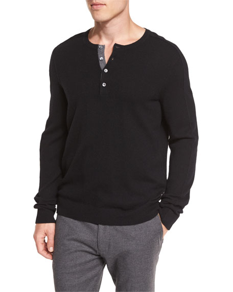 Vince Cashmere Long-Sleeve Henley 