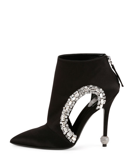 Rodger Cut Out Roger Vivier Crystal-Trimmed Cutout Bootie