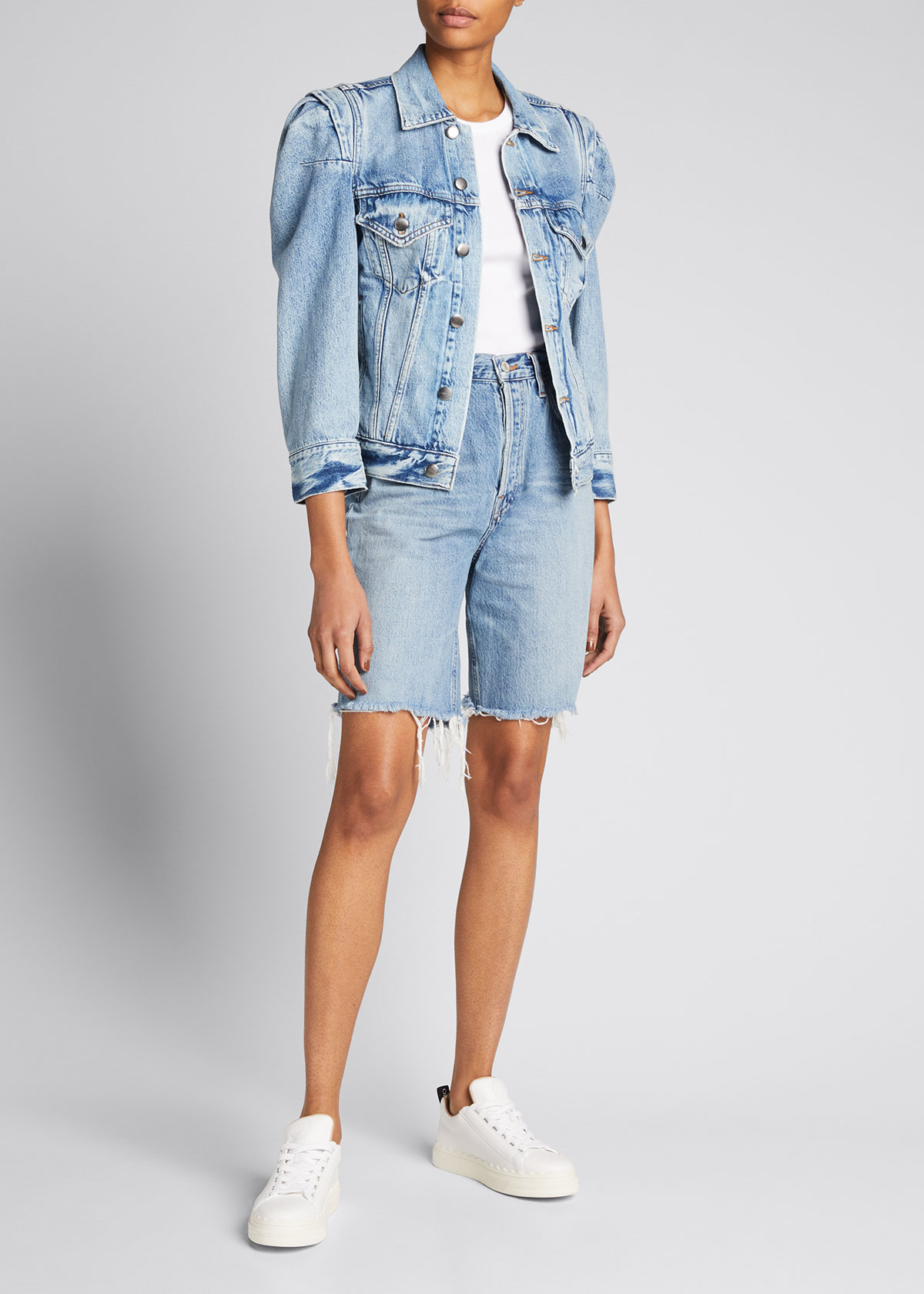 Frame Rosette-Sleeve Denim Jacket - Big 