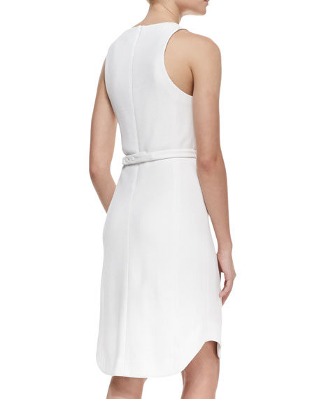 Bone Olivia Belted Sleeveless Crepe Dress