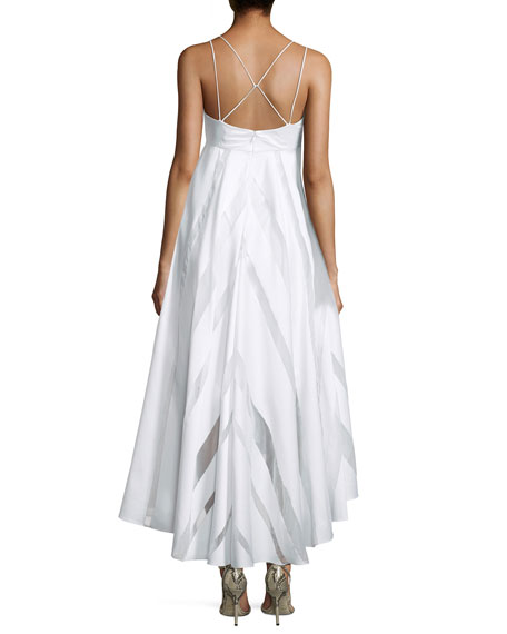 Milly Striped Empire-Waist Trapeze Dress