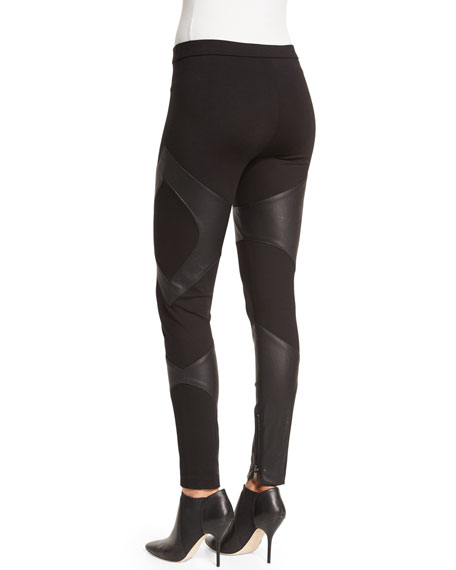 Haute Hippie Ponte Pants with Leather 