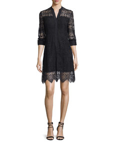 Robe Cocktail Longue Elie Tahari Whitney En Dentelle Noire | Taille 8 | Neuf Avec étiquettes