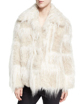 Faux-Fur Jacket, Cream - Bergdorf Goodman