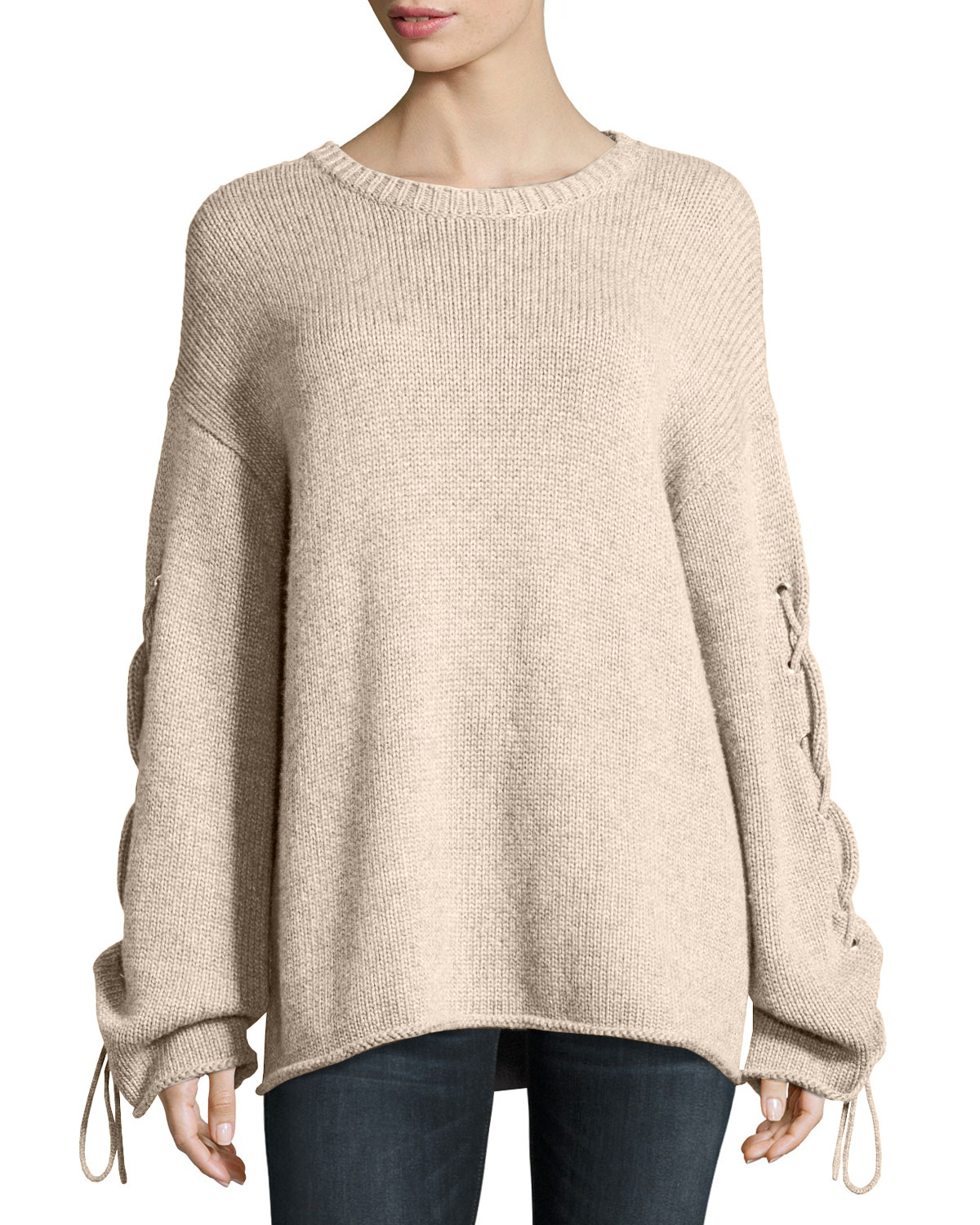 See by Chloe Lace-Up Sleeves Cable-Knit 