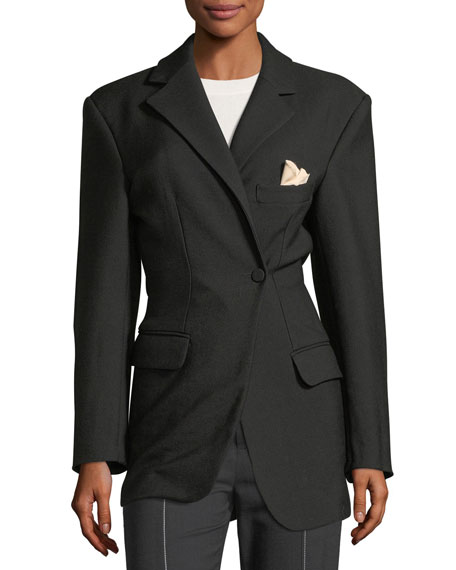 Jacquemus Asymmetric One-Button Wool 