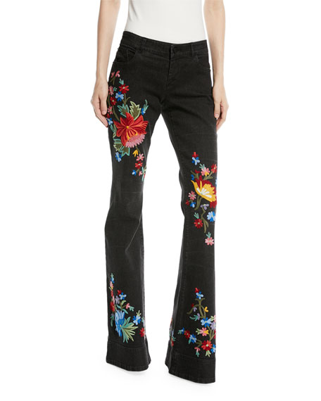 Alice + Olivia Ryley Low-Rise Floral 