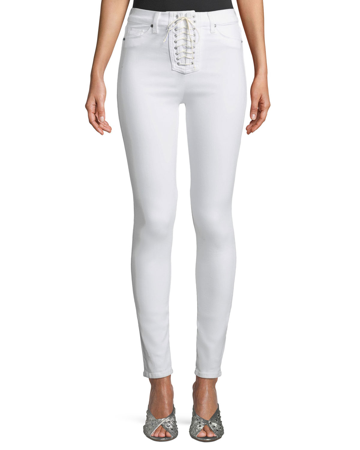 Lace-Up Skinny Jeans - Bergdorf Goodman