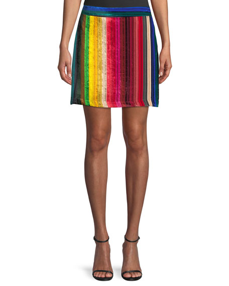 Milly Rainbow Stripe Velvet Modern Mini 
