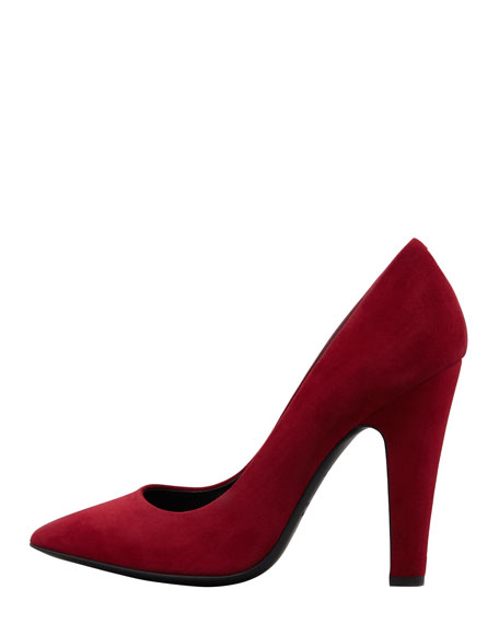 red pumps thick heel
