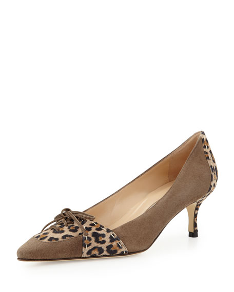 Escarpins Manolo Blahnik Léopard - Taille 37.5 (IT) - Ouverts Aux Orteils - Occasion
