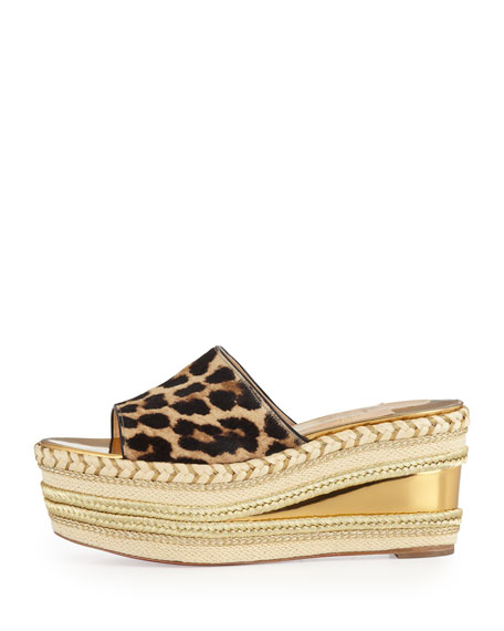 leopard wedge platform sandals