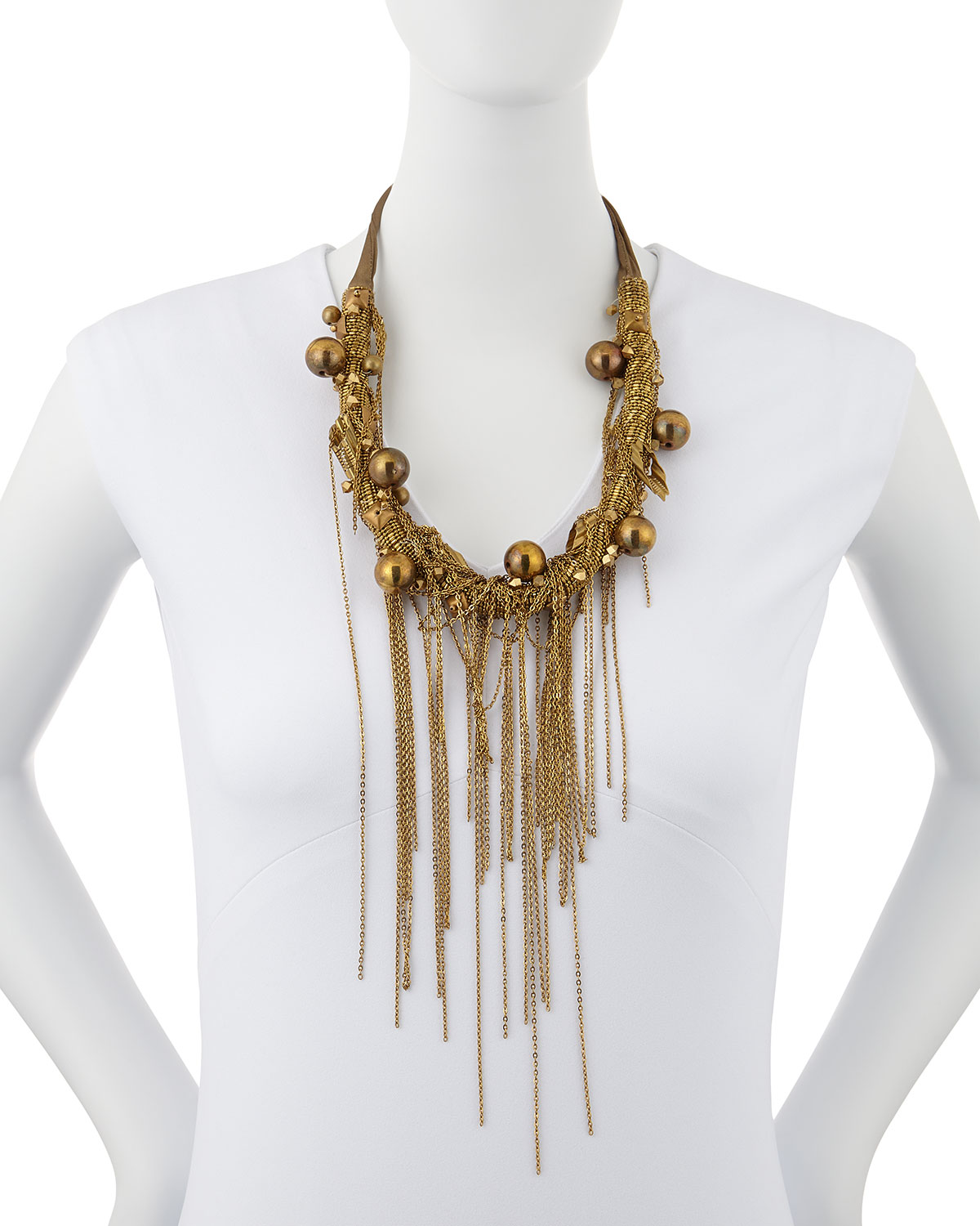 Donna Karan ChainFringe Collar Necklace