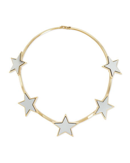 Givenchy Hinged Brass Star Collar Necklace