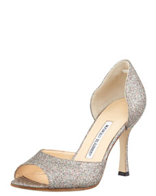 Chaussures à Talons Manolo Blahnik ASTUTADO 105 - Argent Nappa, Taille 40, Neuves Pour Mariage