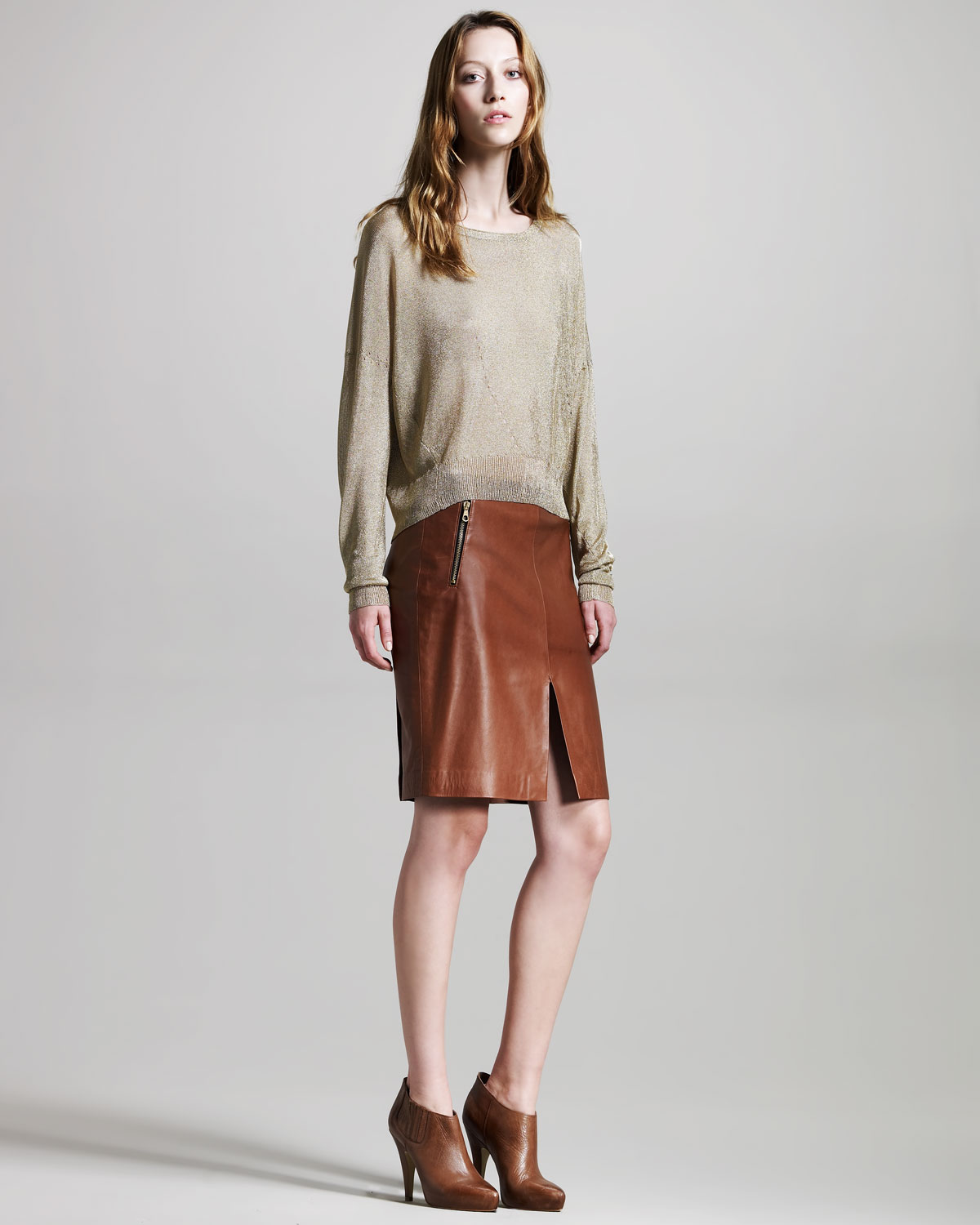 rag bone leather skirt