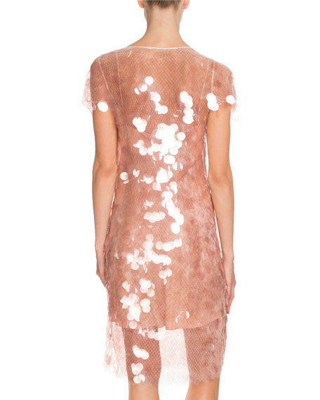 Givenchy Large-Sequin Short-Sleeve 