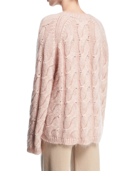 Mansur Gavriel Cable-Knit V-Neck Sweater