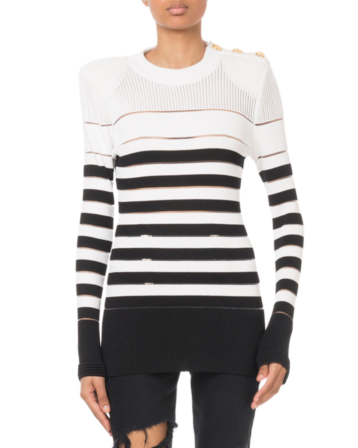 balmain striped sweater