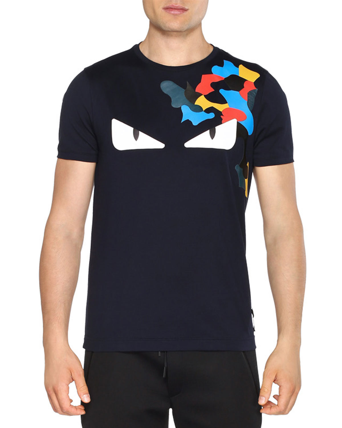 Fendi Monster Eyes Short-Sleeve T-Shirt, Black - Bergdorf Goodman