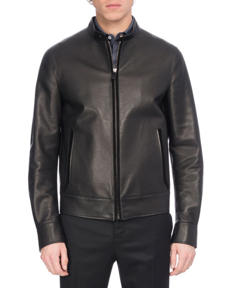 Berluti Leather Racer Jacket with Suede 