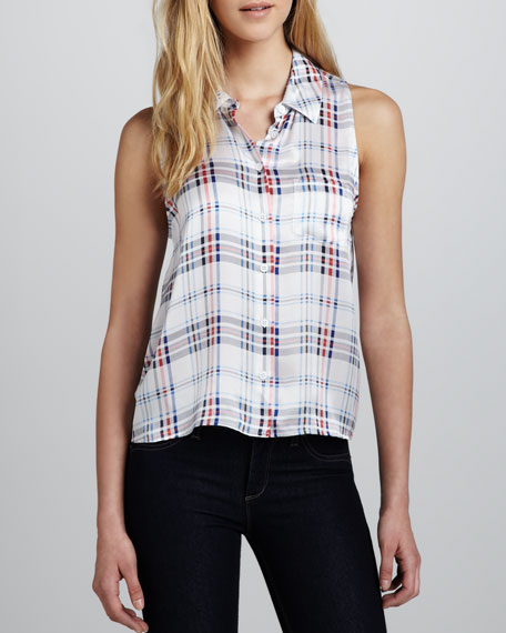 Equipment Mina Plaid Silk Blouse