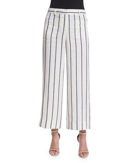 theory wide leg linen pants