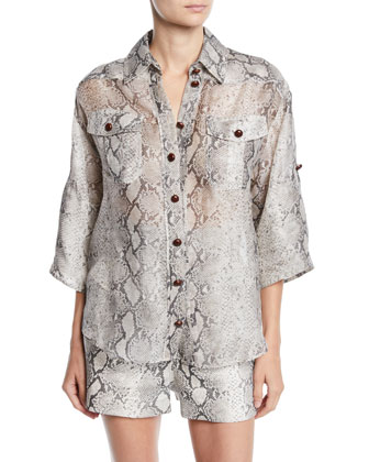 Zimmermann Corsage Safari Snake-Print 