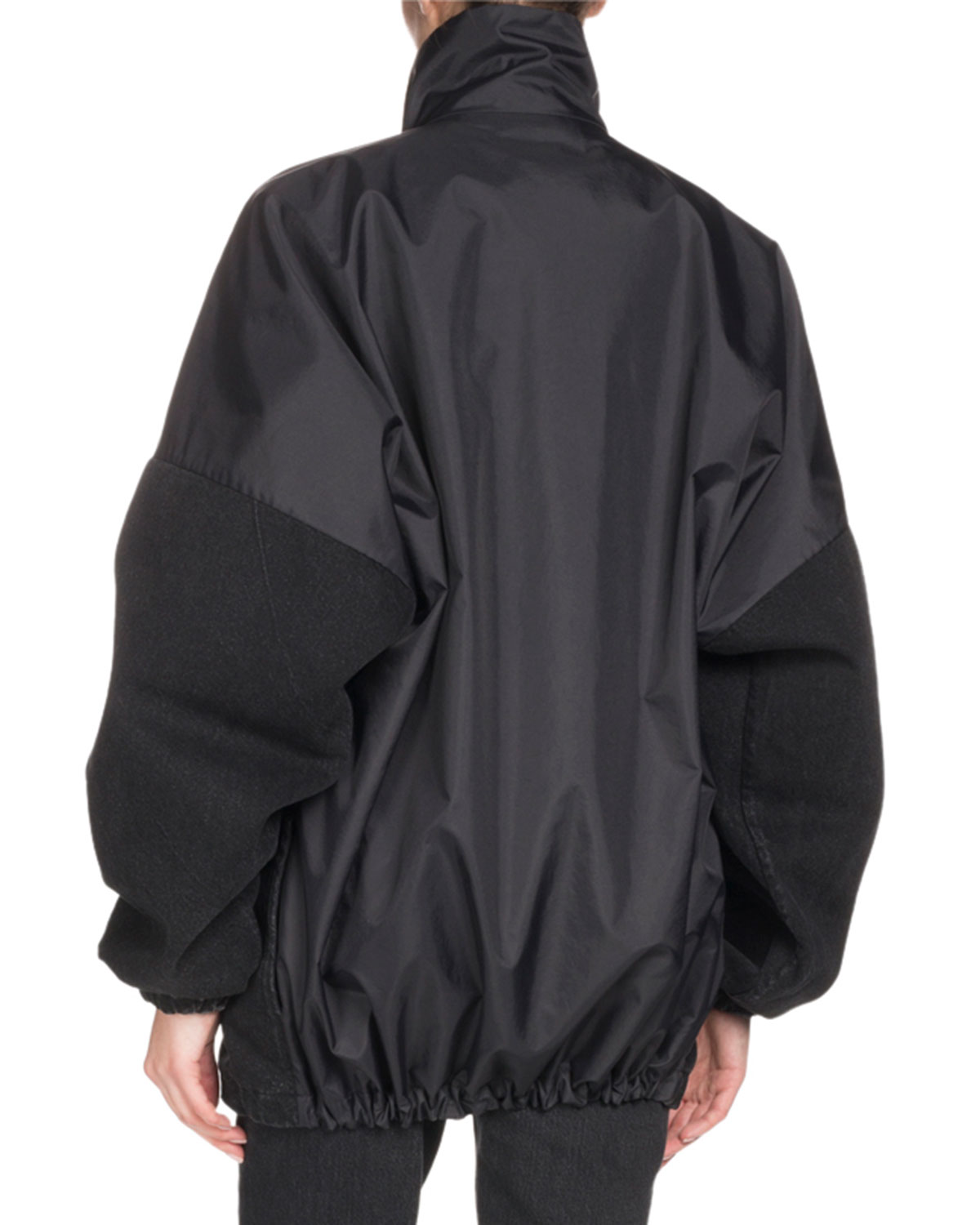 Balenciaga Nylon and Denim Logo Zip 