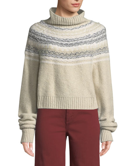 Vince Cropped Fair Isle Turtleneck 