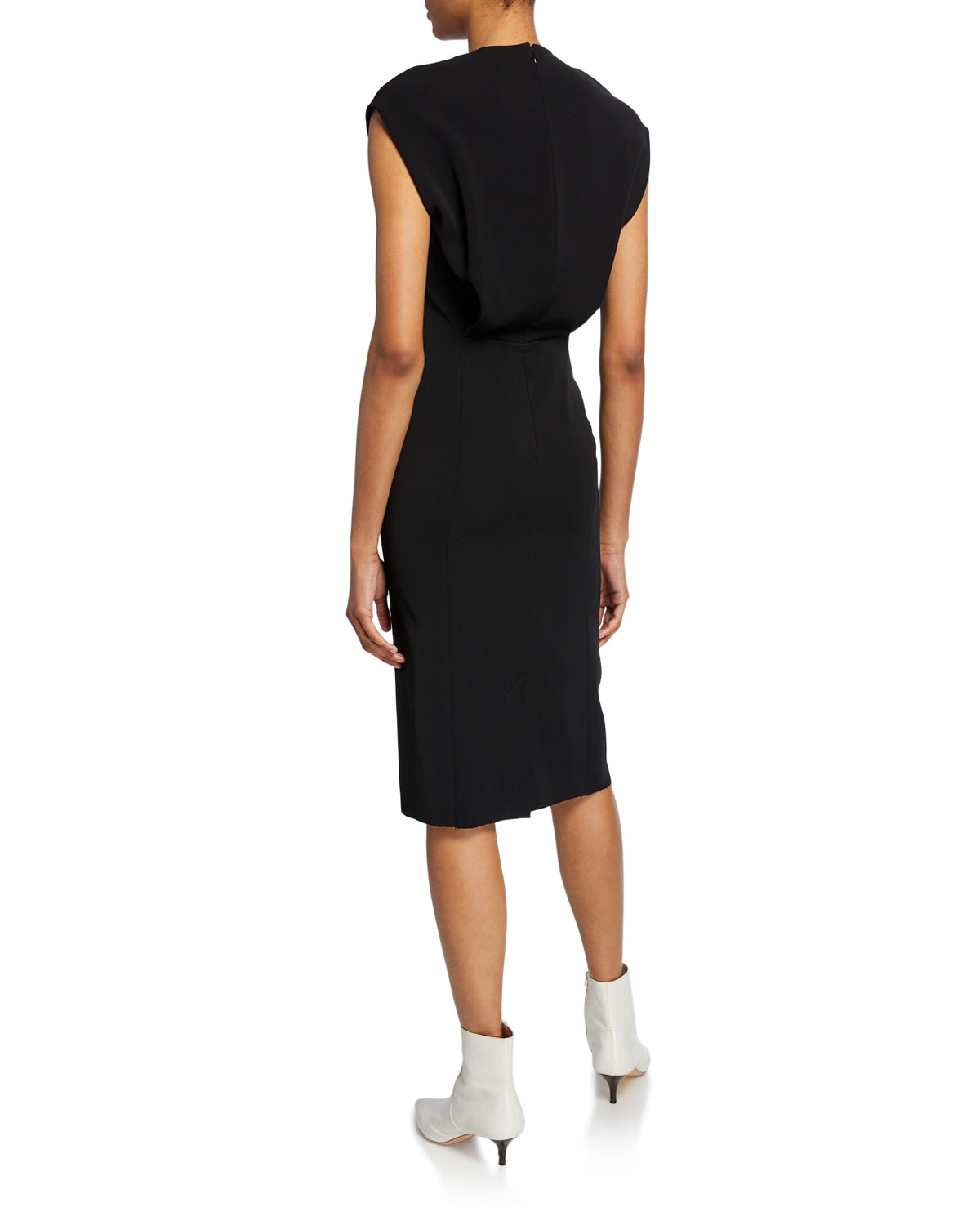 Vince VNeck CapSleeve Pencil Dress In Black ModeSens