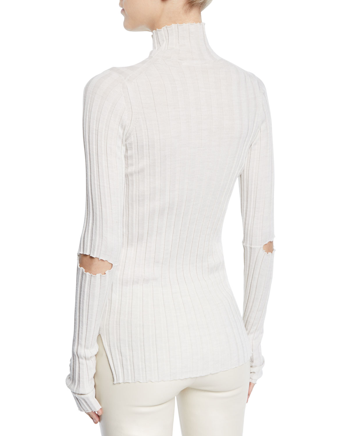 Helmut Lang Slash Elbows Rib Turtleneck 
