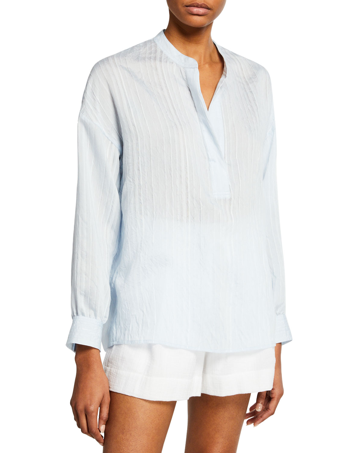 Vince Drapey Striped Pullover Tunic 