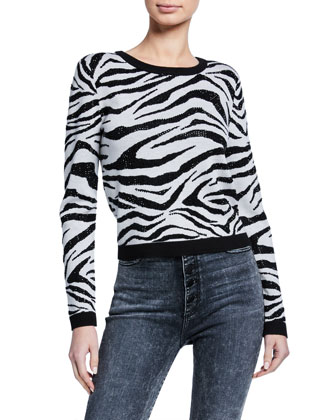 Alice + Olivia Connie Embellished Zebra 