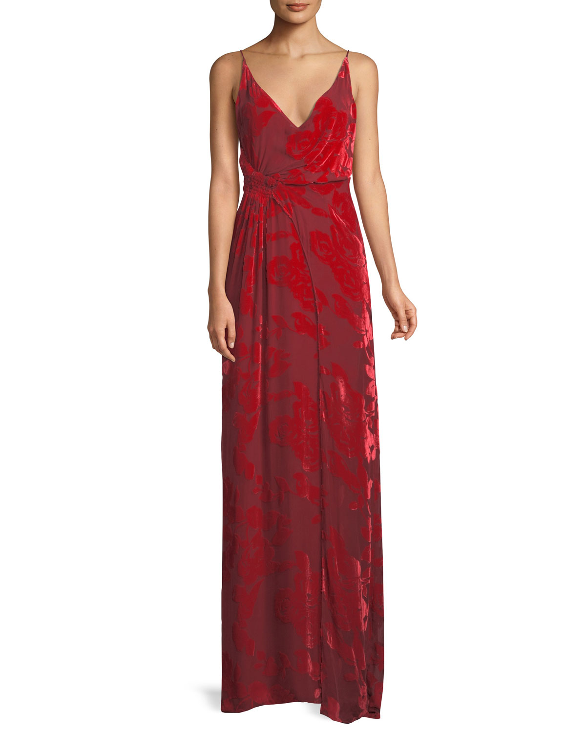 Galvan V-Neck Sleeveless Gathered-Waist 