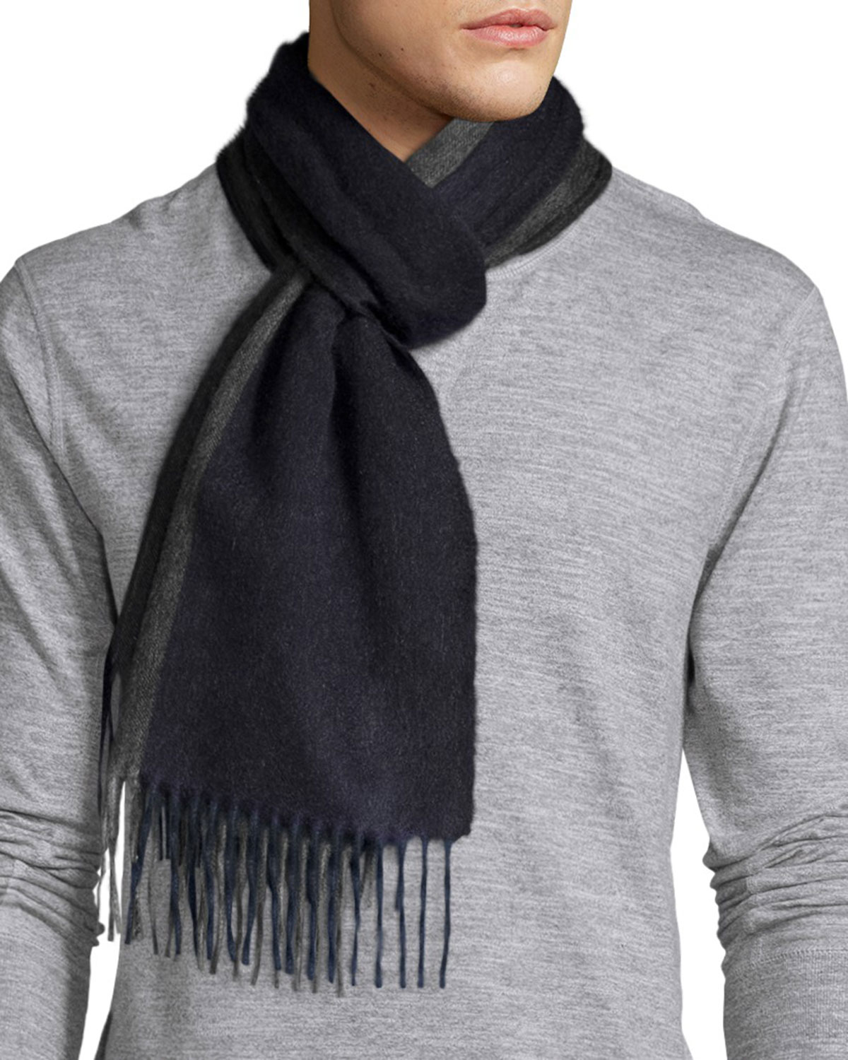 Reversible Arran Cashmere Scarf w 