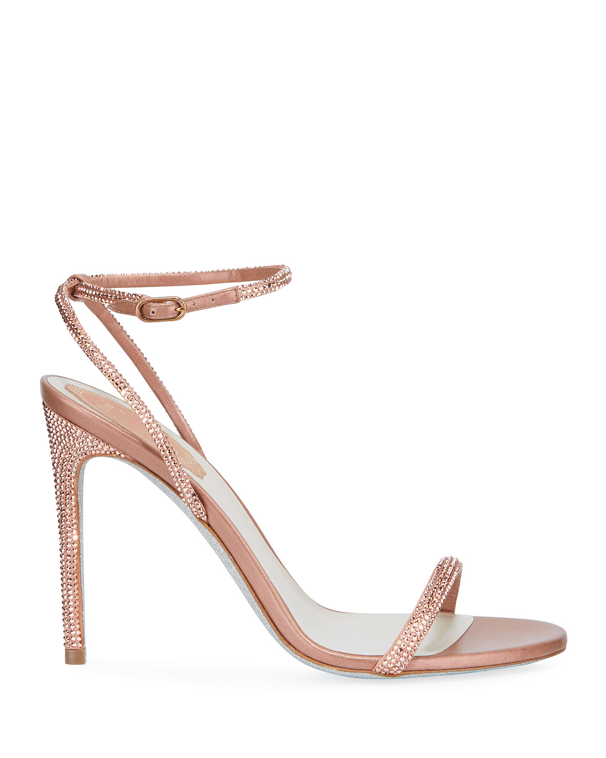 Rene Caovilla Ellabrita Crystal Satin Ankle-Strap Sandals - Bergdorf Goodman